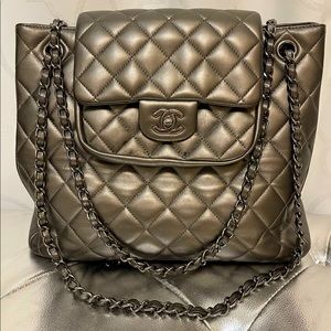 Chanel Classic Flap Turnlock Quilted Tote
